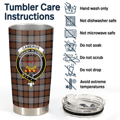 Clan Cameron of Erracht Weathered Tartan Crest Tumbler AC15 Clan Cameron Tartan Today