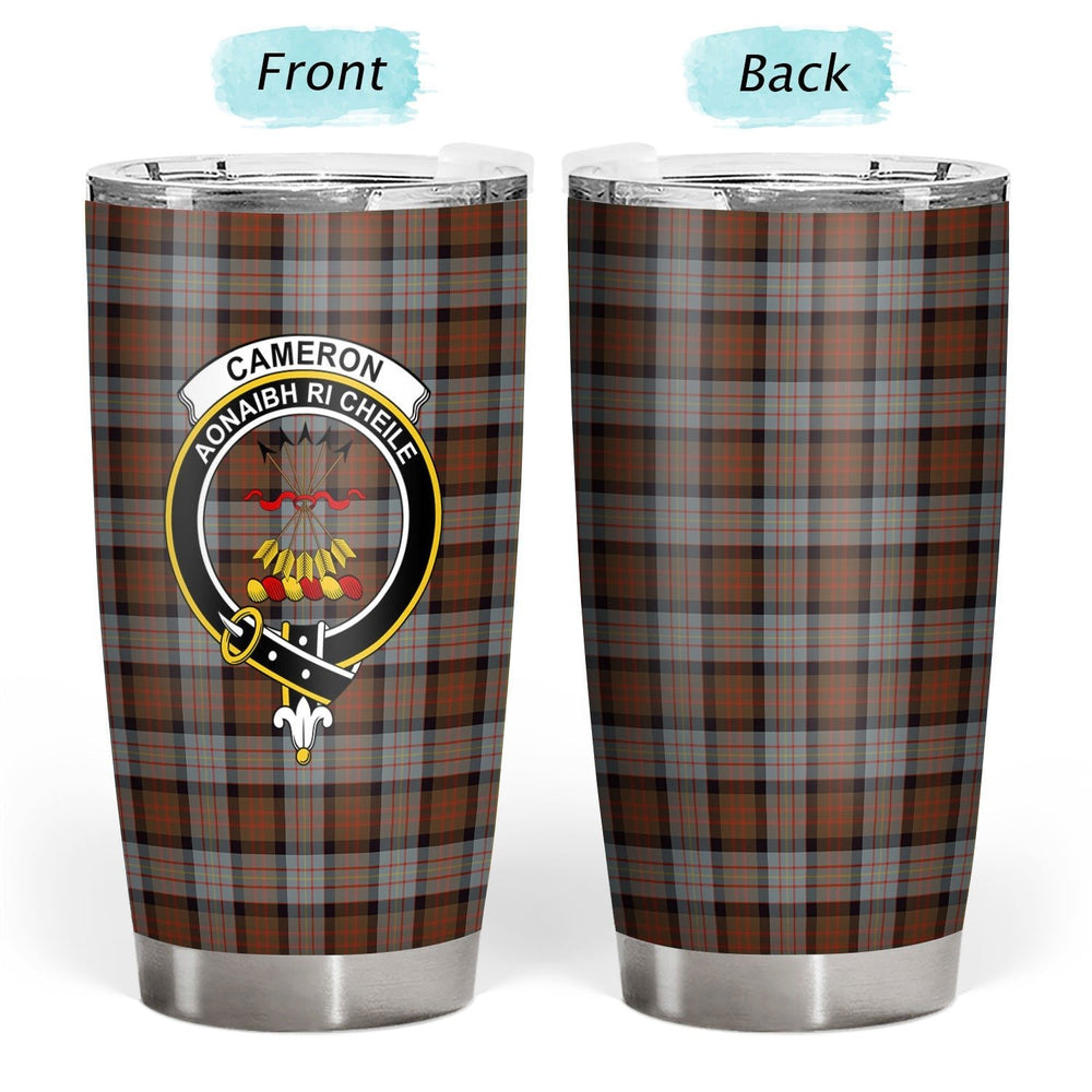 Clan Cameron of Erracht Weathered Tartan Crest Tumbler AC15 Clan Cameron Tartan Today