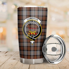 Clan Cameron of Erracht Weathered Tartan Crest Tumbler AC15 Clan Cameron Tartan Today