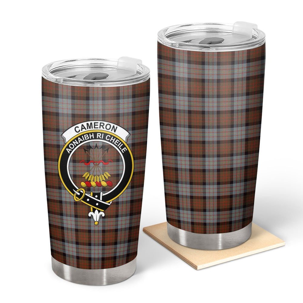 Clan Cameron of Erracht Weathered Tartan Crest Tumbler AC15 Clan Cameron Tartan Today