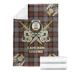 Clan Cameron of Erracht Weathered Tartan Gold Courage Symbol Blanket LE57 Clan Cameron Tartan Today