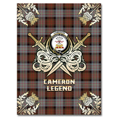 Clan Cameron of Erracht Weathered Tartan Gold Courage Symbol Blanket LE57 Clan Cameron Tartan Today