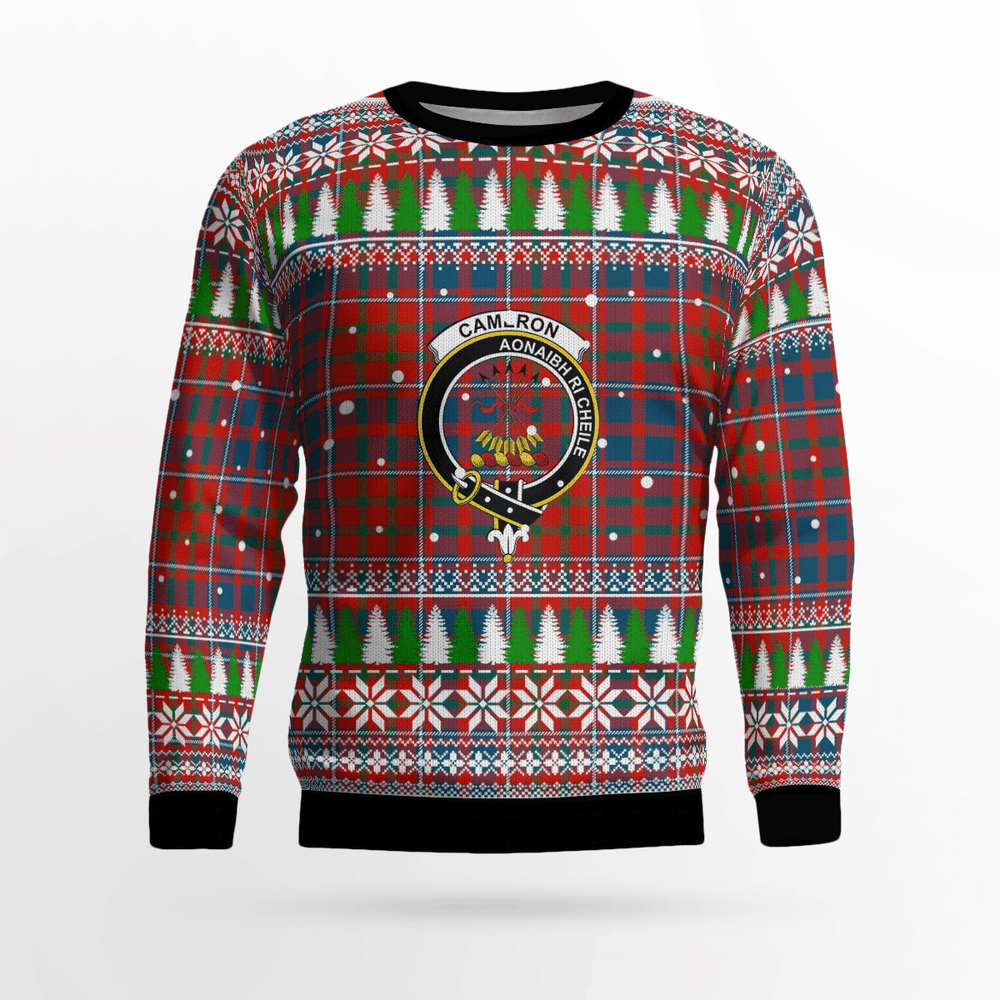 Clan Cameron of Lochiel Ancient Crest Tartan Christmas Ugly Sweater OS70 Cameron of Lochiel Ancient Crest Tartan Tartan Ugly Sweater