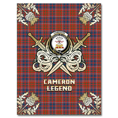 Clan Cameron of Lochiel Ancient Tartan Gold Courage Symbol Blanket HG95 Clan Cameron Tartan Today