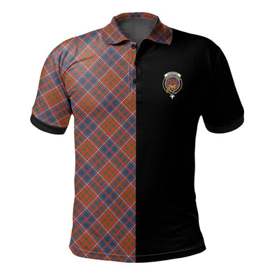 Clan Cameron of Lochiel Ancient Tartan Polo Shirt Half of Me - Cross Style