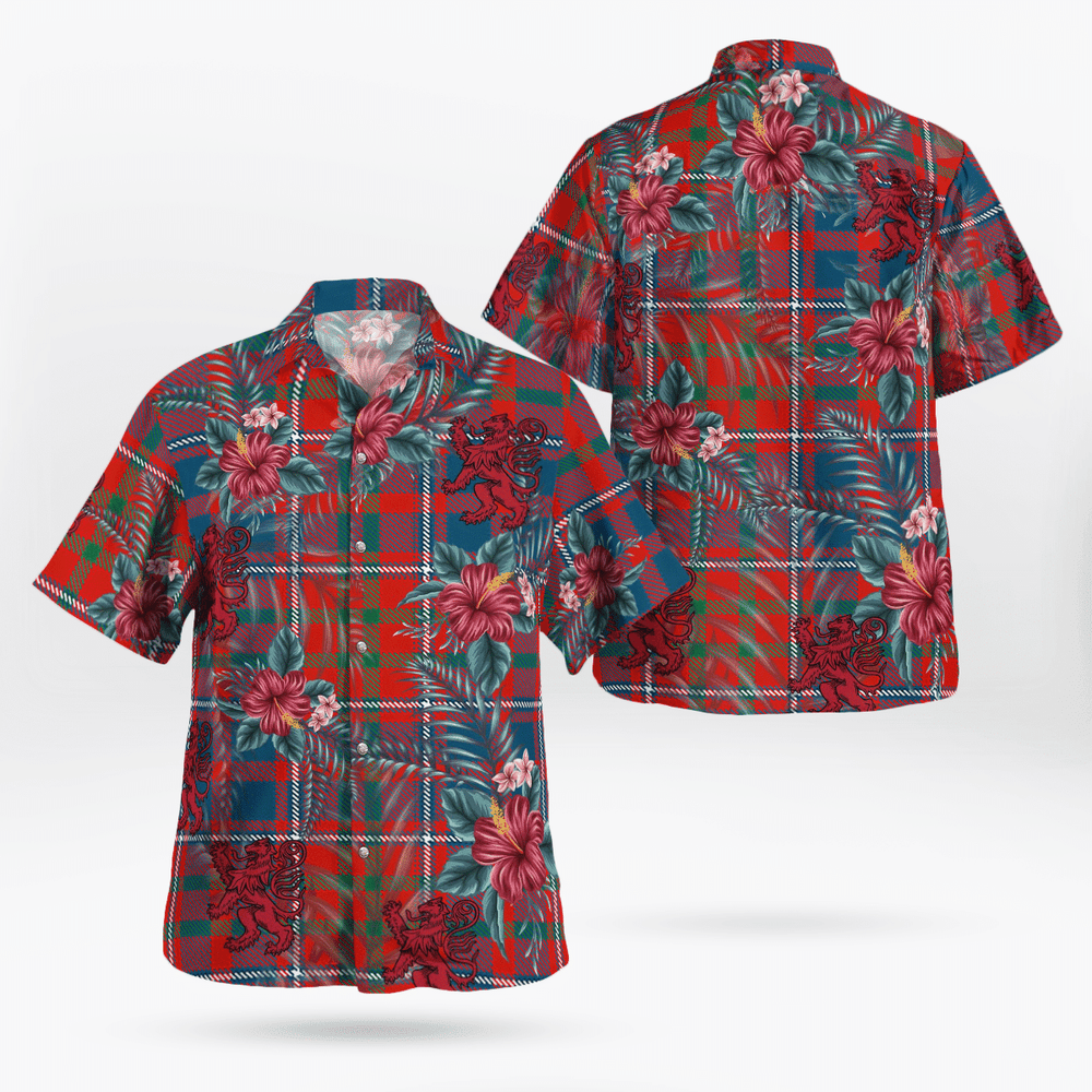 Clan Cameron of Lochiel Ancient Tartan Scottish Lion Hawaiian Shirt AQ69 Cameron of Lochiel Ancient Tartan Tartan Hawaii Shirt