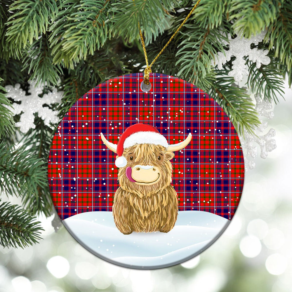 Clan Cameron of Lochiel Modern Tartan Christmas Ceramic Ornament Highland Cows Style YD54 Cameron of Lochiel Modern Tartan Tartan Ornament