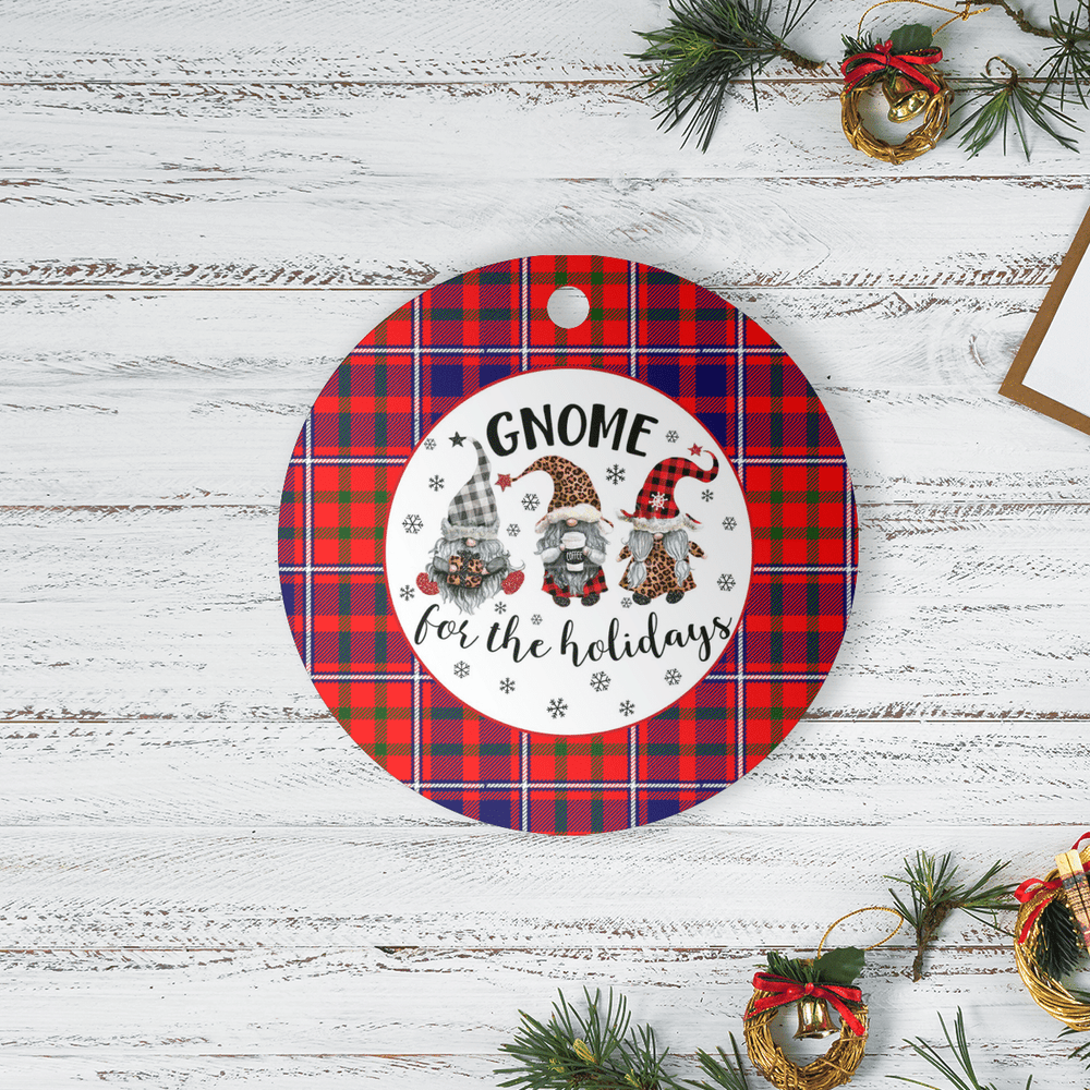 Clan Cameron of Lochiel Modern Tartan Gnome Round Ceramic Ornament RW52 Cameron of Lochiel Modern Tartan Tartan Christmas
