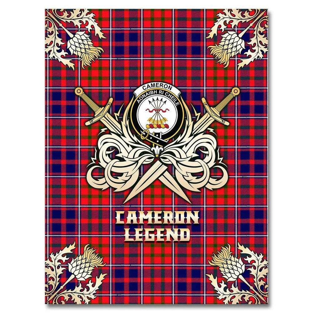 Clan Cameron of Lochiel Modern Tartan Gold Courage Symbol Blanket SG98 Clan Cameron Tartan Today