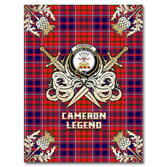Clan Cameron of Lochiel Modern Tartan Gold Courage Symbol Blanket SG98 Clan Cameron Tartan Today