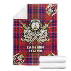 Clan Cameron of Lochiel Modern Tartan Gold Courage Symbol Blanket SG98 Clan Cameron Tartan Today