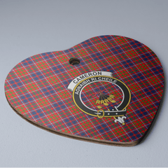 Clan Cameron of Lochiel Tartan Crest Heart Ceramic Ornament ON92 Cameron of Lochiel Tartan Tartan Christmas