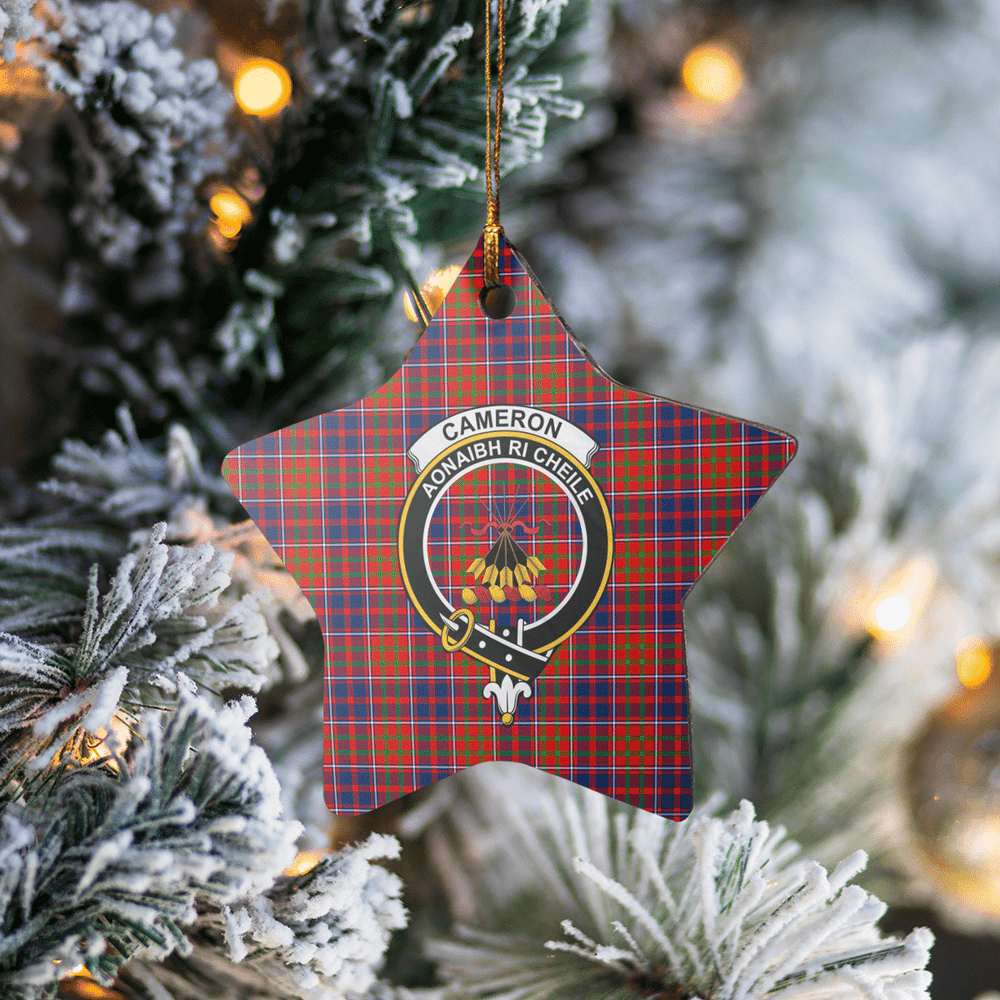 Clan Cameron of Lochiel Tartan Crest Star Ceramic Ornament XI90 Cameron of Lochiel Tartan Tartan Christmas