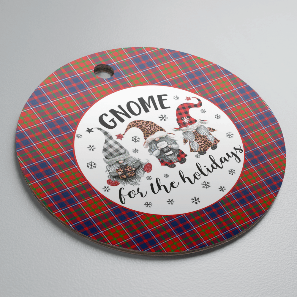 Clan Cameron of Lochiel Tartan Gnome Round Ceramic Ornament CH65 Cameron of Lochiel Tartan Tartan Christmas
