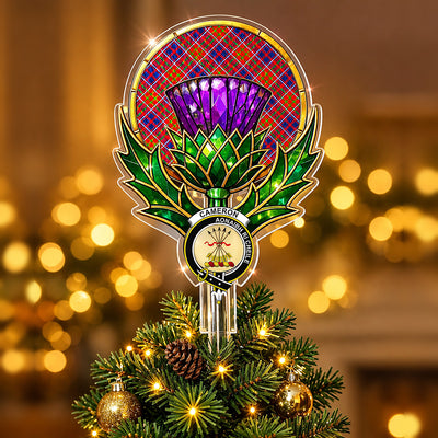 Clan Cameron of Lochiel Tartan Thistle Christmas Tree Topper