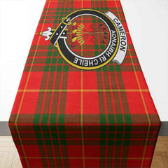 Clan Cameron Tartan Crest Table Runner Cotton RS55 Cameron Tartan Tartan Table Runner
