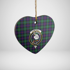 Clan Campbel of Cawdor Modern Tartan Crest Heart Ceramic Ornament BS30 Campbel of Cawdor Modern Tartan Tartan Christmas