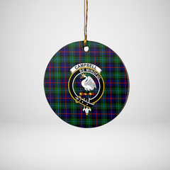 Clan Campbel of Cawdor Modern Tartan Crest Round Ceramic Ornament TJ24 Campbel of Cawdor Modern Tartan Tartan Christmas