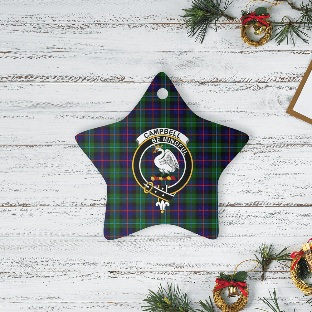 Clan Campbel of Cawdor Modern Tartan Crest Star Ceramic Ornament FB51 Campbel of Cawdor Modern Tartan Tartan Christmas