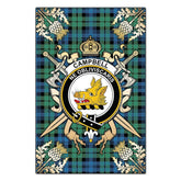 Clan Campbell Ancient 01 Tartan Crest Black Garden Flag - Gold Thistle SF70 Clan Campbell Tartan Today