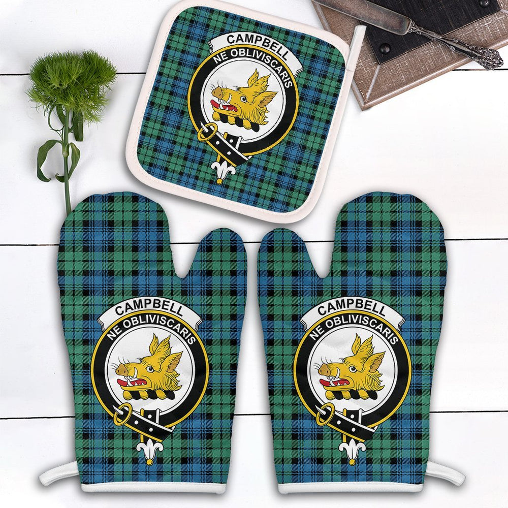 Clan Campbell Ancient 01 Tartan Crest Oven Mitt And Pot Holder (2 Oven Mitts + 1 Pot Holder) OK51 Clan Campbell Tartan Today