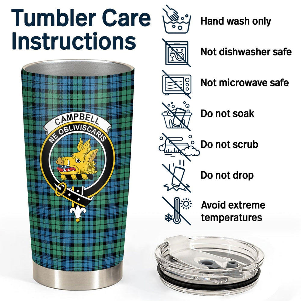 Clan Campbell Ancient 01 Tartan Crest Tumbler DA72 Clan Campbell Tartan Today