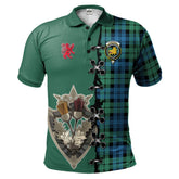 Clan Campbell Ancient 01 Tartan Polo Shirt - Lion Rampant And Celtic Thistle Style ZA84 Campbell Ancient 01 Tartan Tartan Polo