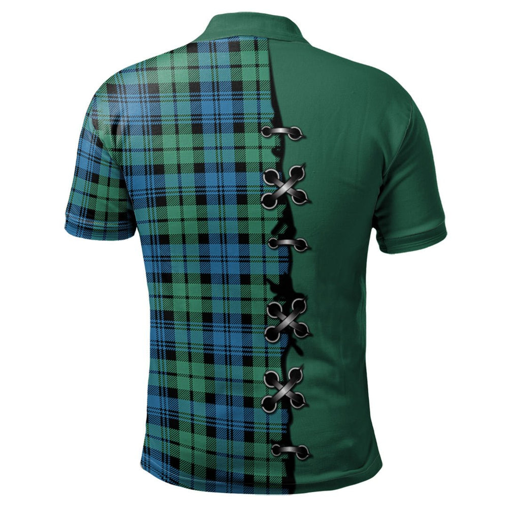 Clan Campbell Ancient 01 Tartan Polo Shirt - Lion Rampant And Celtic Thistle Style ZA84 Campbell Ancient 01 Tartan Tartan Polo