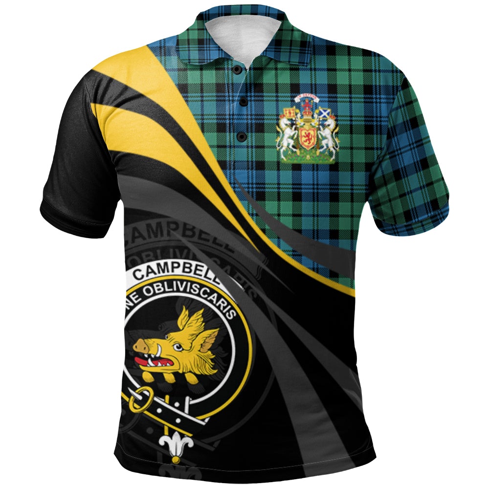 Clan Campbell Ancient 01 Tartan Polo Shirt - Royal Coat Of Arms Style VR64 Campbell Ancient 01 Tartan Tartan Polo