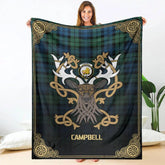 Clan Campbell Ancient 02 Tartan Crest Premium Blanket Celtic Stag Style PS17 Clan Campbell Tartan Today
