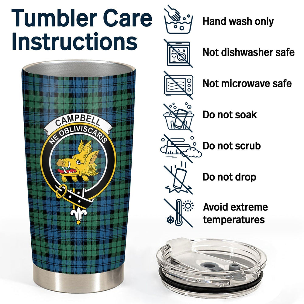 Clan Campbell Ancient 02 Tartan Crest Tumbler EI37 Clan Campbell Tartan Today