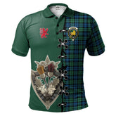 Clan Campbell Ancient 02 Tartan Polo Shirt - Lion Rampant And Celtic Thistle Style OE14 Campbell Ancient 02 Tartan Tartan Polo