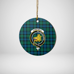 Clan Campbell Ancient Tartan Crest Round Ceramic Ornament YG90 Campbell Ancient Tartan Tartan Christmas