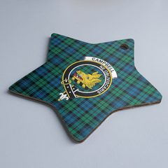 Clan Campbell Ancient Tartan Crest Star Ceramic Ornament BY36 Campbell Ancient Tartan Tartan Christmas