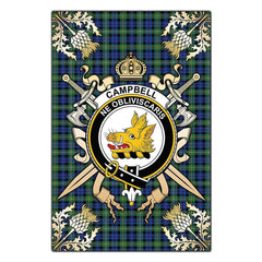 Clan Campbell Argyll Ancient Tartan Crest Black Garden Flag - Gold Thistle FE77 Clan Campbell Tartan Today