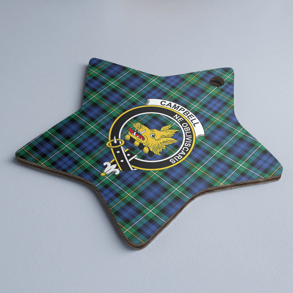 Clan Campbell Argyll Ancient Tartan Crest Star Ceramic Ornament YW68 Campbell Argyll Ancient Tartan Tartan Christmas