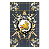 Clan Campbell Argyll Modern Tartan Crest Black Garden Flag - Gold Thistle CD51 Clan Campbell Tartan Today