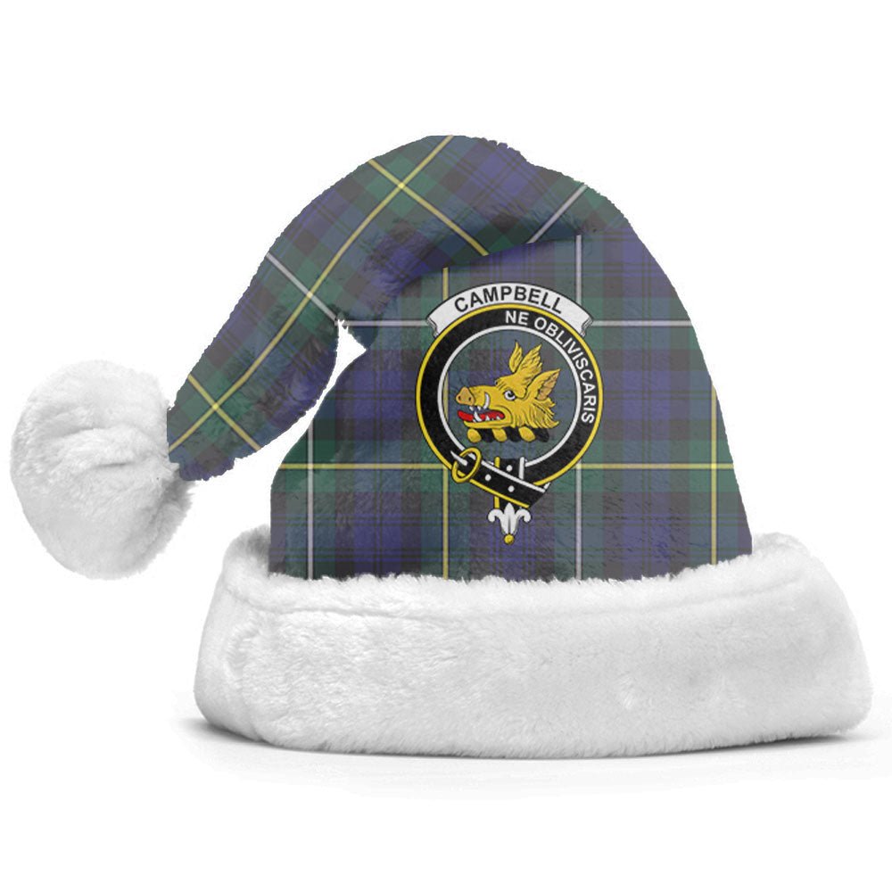 Clan Campbell Argyll Modern Tartan Crest Christmas Santa Hat IV45 Campbell Argyll Modern Tartan Tartan Santa Hat