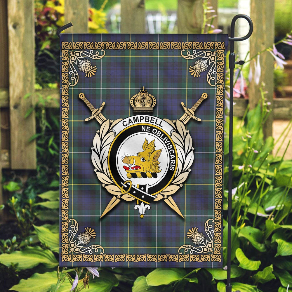 Clan Campbell Argyll Modern Tartan Crest Garden Flag - Celtic Thistle YJ18 Clan Campbell Tartan Today