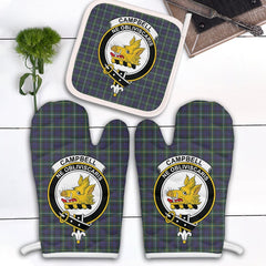 Clan Campbell Argyll Modern Tartan Crest Oven Mitt And Pot Holder (2 Oven Mitts + 1 Pot Holder) OP81 Clan Campbell Tartan Today
