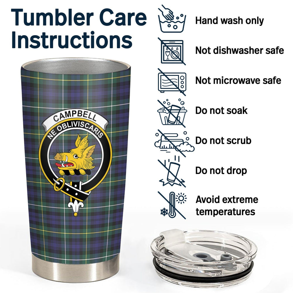 Clan Campbell Argyll Modern Tartan Crest Tumbler YG41 Clan Campbell Tartan Today