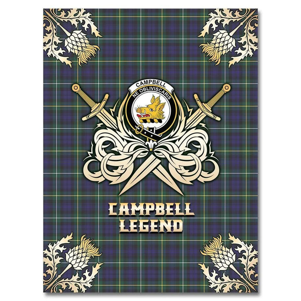 Clan Campbell Argyll Modern Tartan Gold Courage Symbol Blanket AN36 Clan Campbell Tartan Today