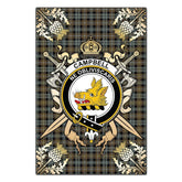 Clan Campbell Argyll Weathered Tartan Crest Black Garden Flag - Gold Thistle QC45 Clan Campbell Tartan Today