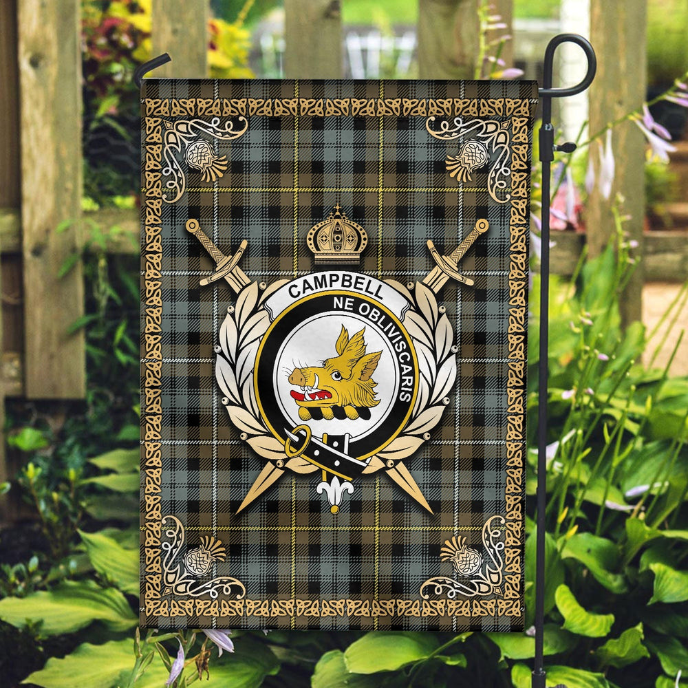 Clan Campbell Argyll Weathered Tartan Crest Garden Flag - Celtic Thistle XY85 Clan Campbell Tartan Today