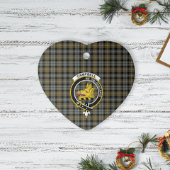 Clan Campbell Argyll Weathered Tartan Crest Heart Ceramic Ornament QN42 Campbell Argyll Weathered Tartan Tartan Christmas