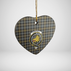 Clan Campbell Argyll Weathered Tartan Crest Heart Ceramic Ornament QN42 Campbell Argyll Weathered Tartan Tartan Christmas