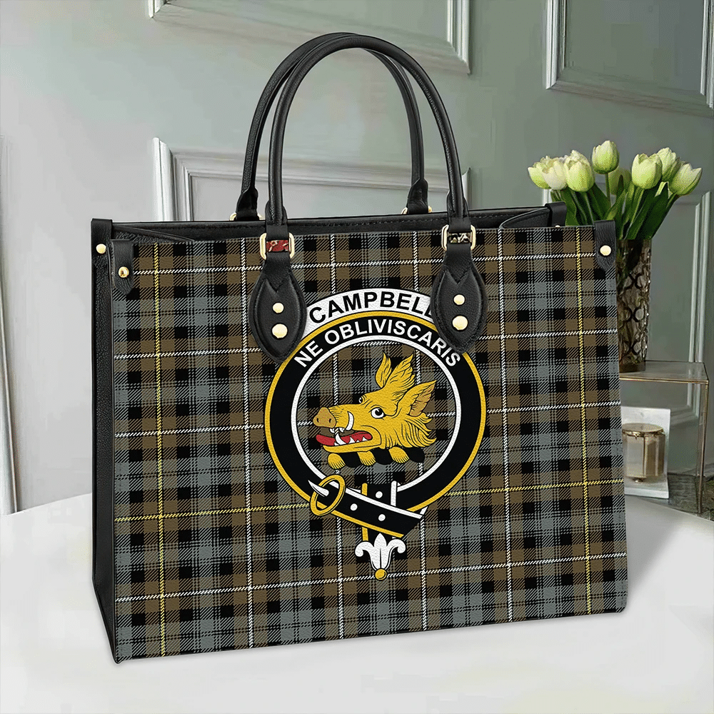 Clan Campbell Argyll Weathered Tartan Crest Leather Bag VI79 Clan Campbell Tartan Today