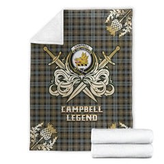 Clan Campbell Argyll Weathered Tartan Gold Courage Symbol Blanket CS89 Clan Campbell Tartan Today