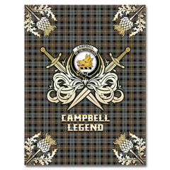 Clan Campbell Argyll Weathered Tartan Gold Courage Symbol Blanket CS89 Clan Campbell Tartan Today