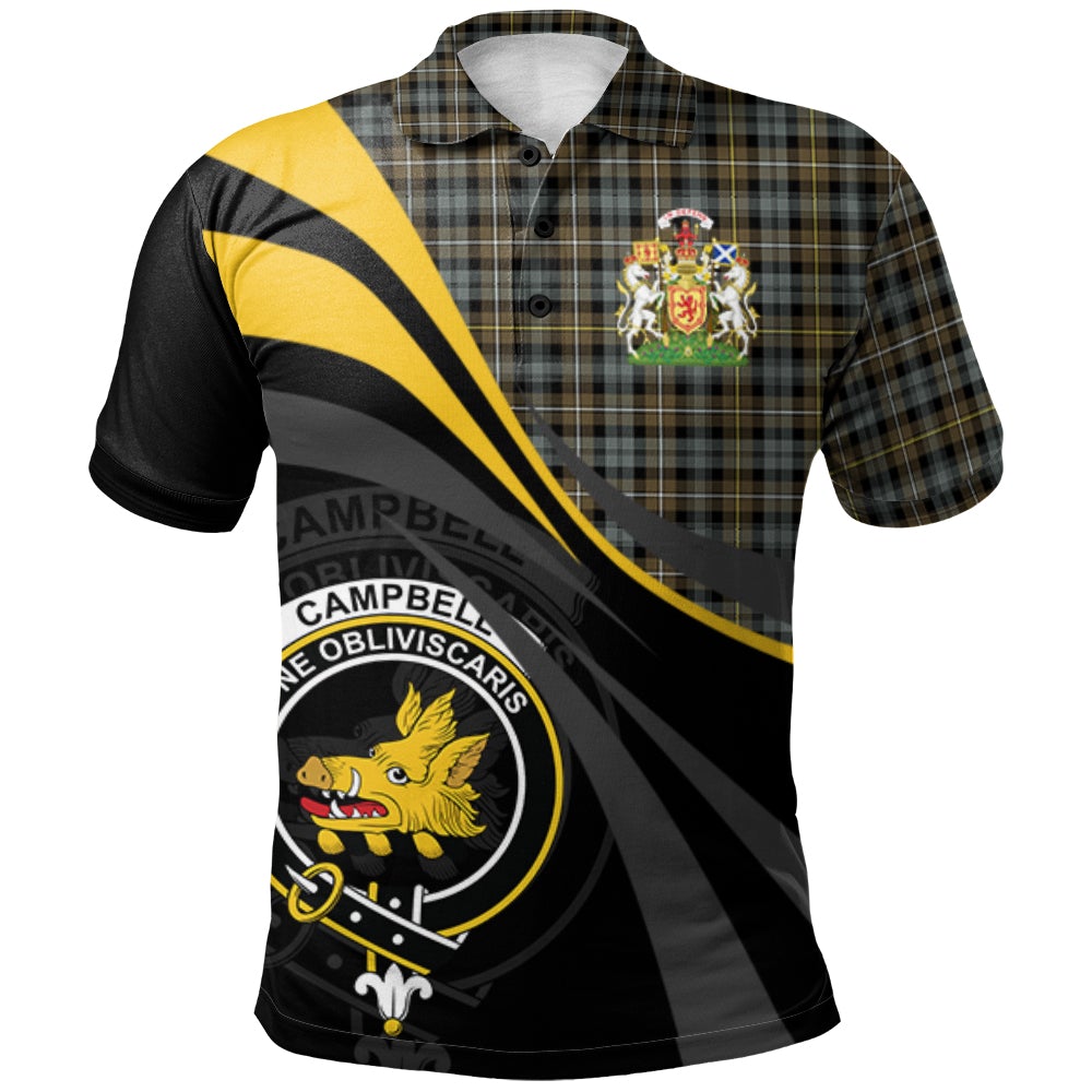 Clan Campbell Argyll Weathered Tartan Polo Shirt - Royal Coat Of Arms Style KE40 Campbell Argyll Weathered Tartan Tartan Polo
